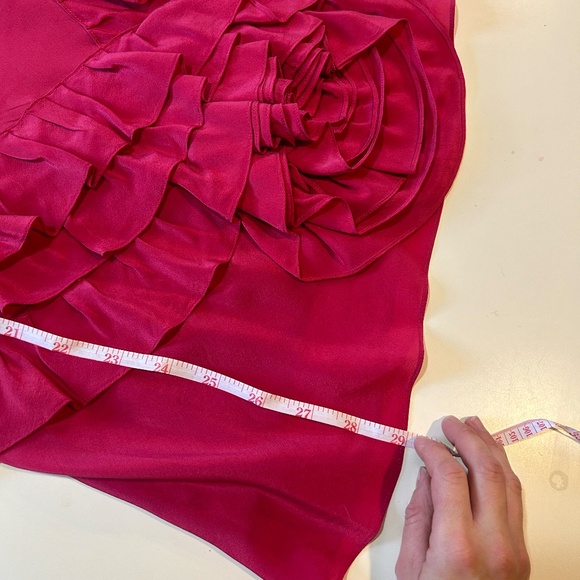 Aeffe Moschino Cheap and Chic 100% Silk Spanish Rose Ruffle Dress - Picture 7 of 12